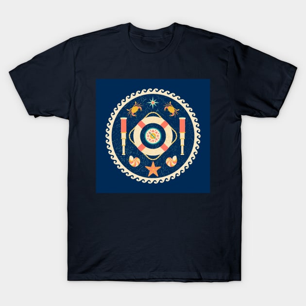 Nautical circle poster T-Shirt by Julia_Faranchuk